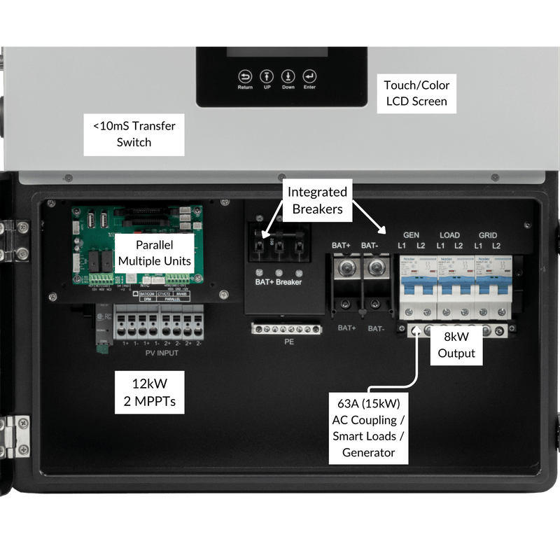 Load image into Gallery viewer, Luxpower LXP 8K Inverter | 12000W PV Input | 8000W Output | 48V 120/240V Split Phase | UL1741SB, CEC, HECO
